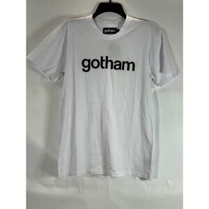 GOTHAM Men's White "Gotham" Logo Short Sleeve Crew Neck T Shirt SZ S